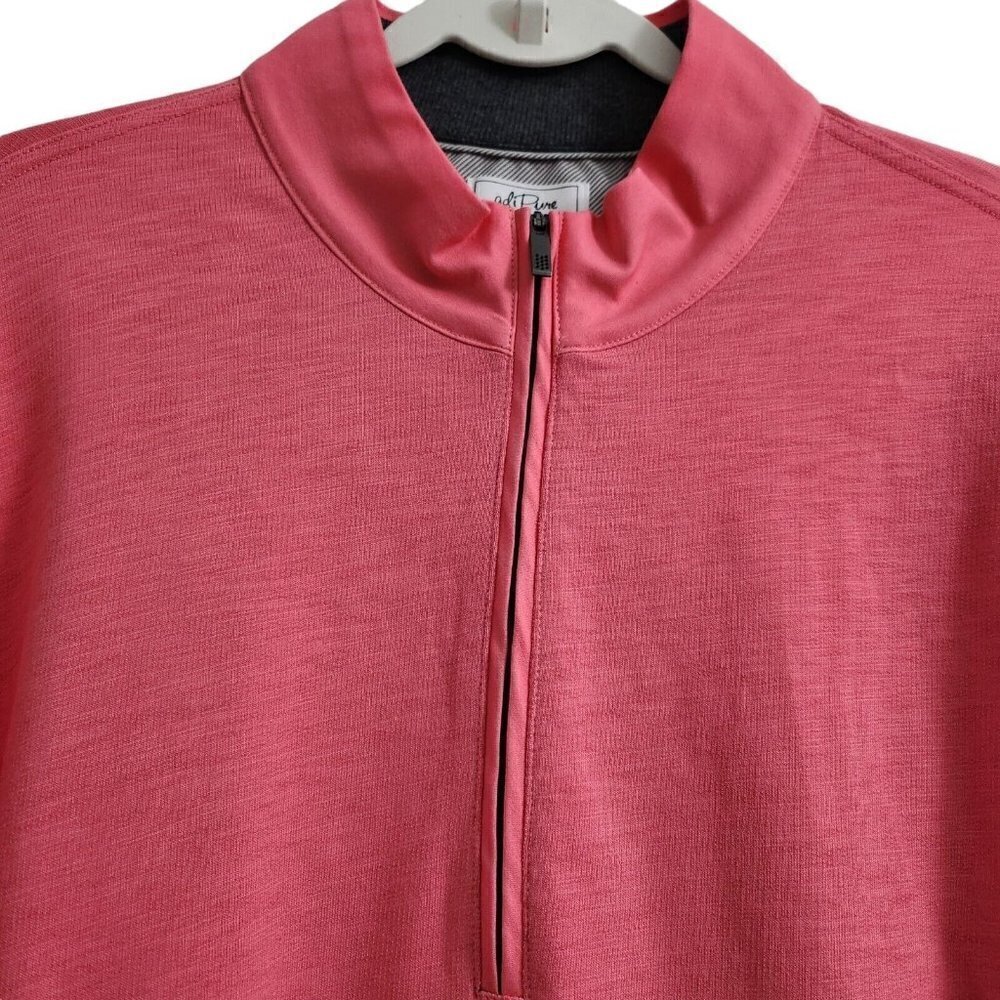 AdiPure by Adidas Mens Golf Sweater XL Salmon Pink 1/4 Zip Pullover Outdoor - Picture 3 of 13